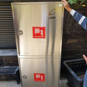 جعبه آتشنشانی استیل دوطبقه (هوزریل و هوزرک) پامچال مدل P212